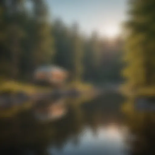 Serene lakeside campground in Mid Michigan