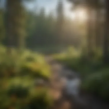 A panoramic view of a Minnesota campground highlighting diverse flora.