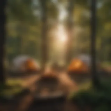 Golden Hour: Capturing the Essence of Outdoor Living A picturesque sunset over a Minnesota campsite with tents set up