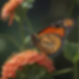 Colorful monarch butterfly resting on a flower