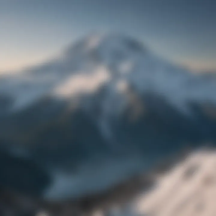 Aerial view of Mount Baker showcasing its majestic snow-capped peaks