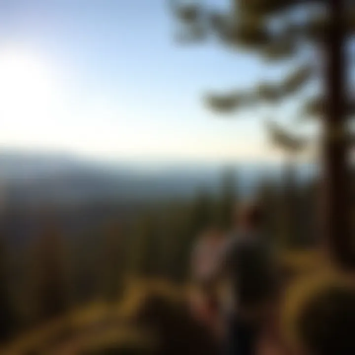 Hikers enjoying a panoramic view from the trail