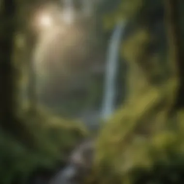 Biodiversity in the Heart of the Forest Lush greenery surrounding the falls showcasing forest biodiversity