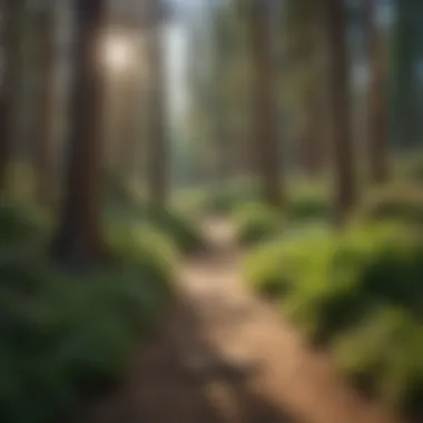 Peaceful Hiking Trail at Lake Tahoe Tranquil hiking trail along the Nevada side of Lake Tahoe