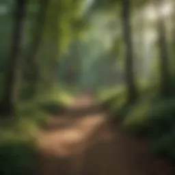 Lush green forest trail in Northern Kentucky