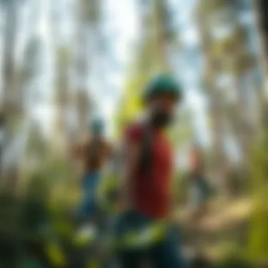 Community members engaging in trail maintenance activities