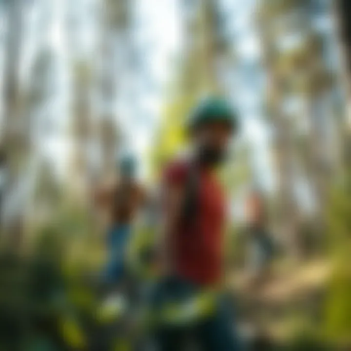 Community members engaging in trail maintenance activities