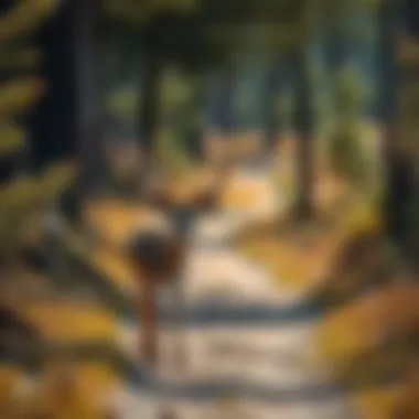 Vibrant wildlife along a scenic off-road path