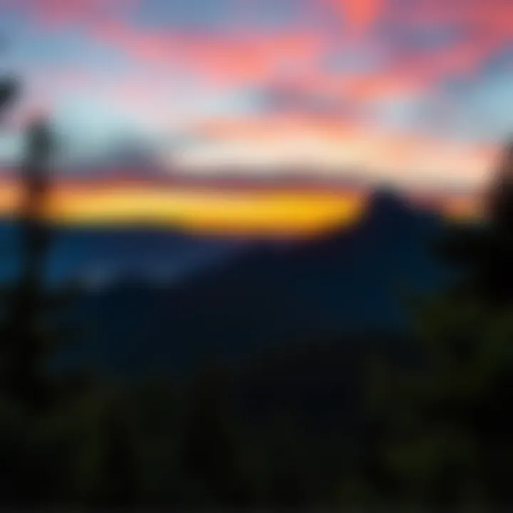 Stunning sunset over the mountains in Olympic National Park