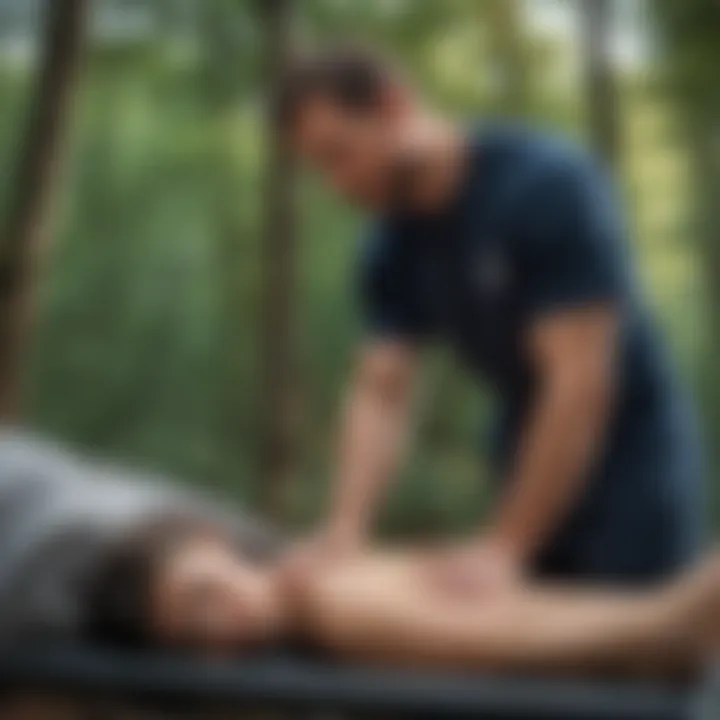 Physical therapy technician assisting a patient