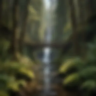 Stunning View of a Waterfall Bridge A stunning view of a waterfall bridge surrounded by lush greenery in Oregon