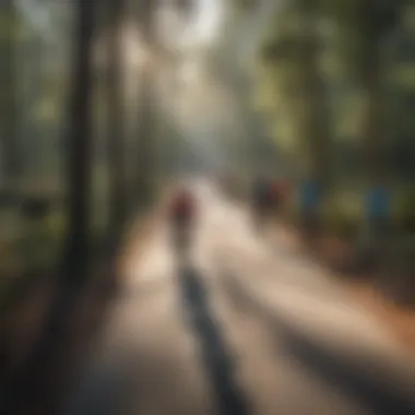 Community gathering near a trailhead celebrating active lifestyles