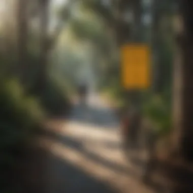 Cyclist navigating through a beautifully designed trail with signage