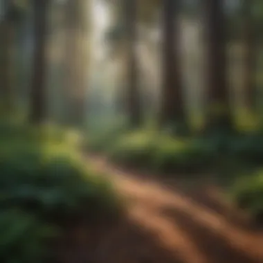 Close-up of lush undergrowth in a redwood forest