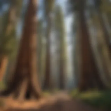 Majestic giant sequoias towering in the forest