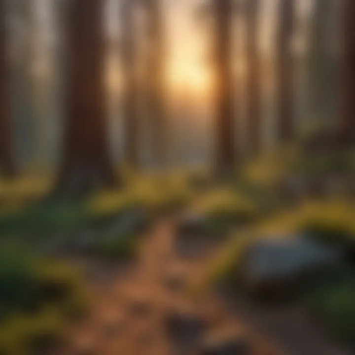 Breathtaking views of the forest landscape at sunrise