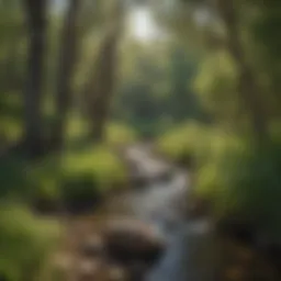 Lush vegetation surrounding Soldier Creek