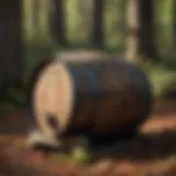 A vintage barrel used for aging Stump Hole Whiskey