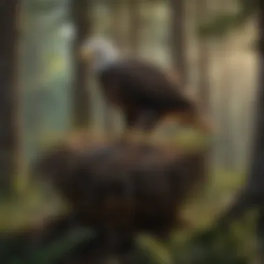 Bald Eagle Nesting in Nature Bald eagle nesting in its natural habitat