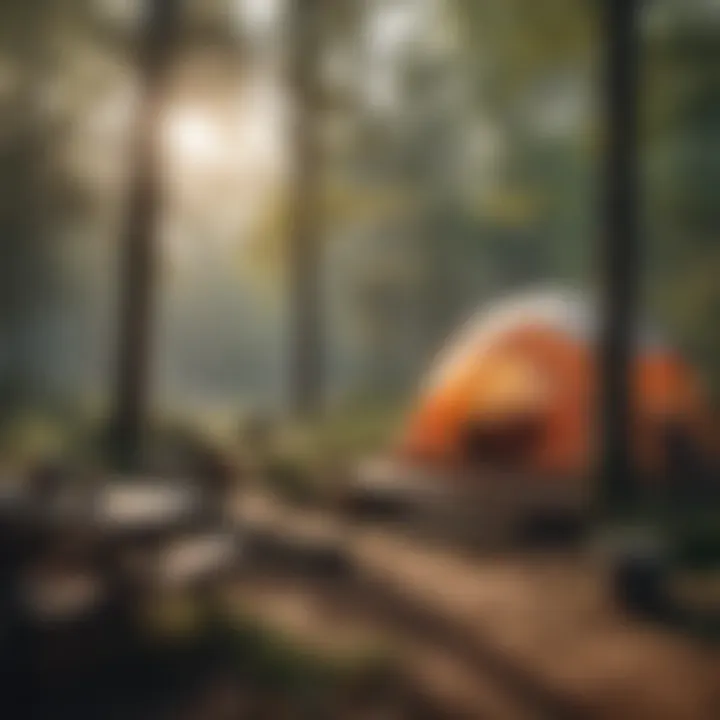 A well-equipped campsite surrounded by nature