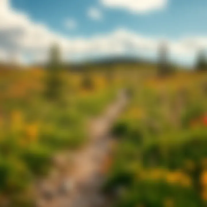 A trail leading through a vibrant meadow showcasing the biodiversity of Black Hills.