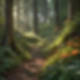 A close-up view of diverse woodland flora illustrating local biodiversity.