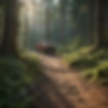 The Allure of Trailheads A serene trailhead amidst a lush forest, inviting exploration.