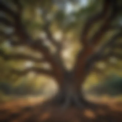 A majestic California Oak tree showcasing its sprawling branches