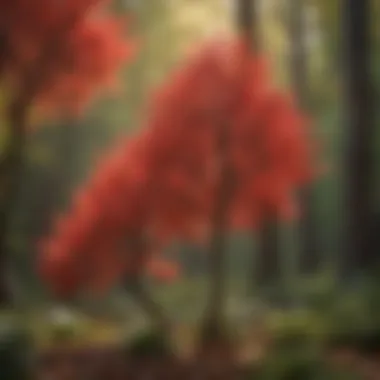 Seasonal changes in the dwarf red buckeye tree's appearance