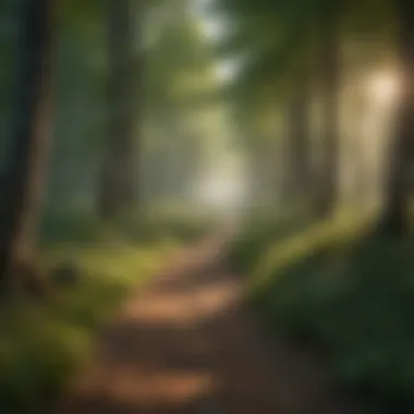 Serene Woodland Path for Equestrian Adventures A tranquil woodland trail perfect for horseback riding