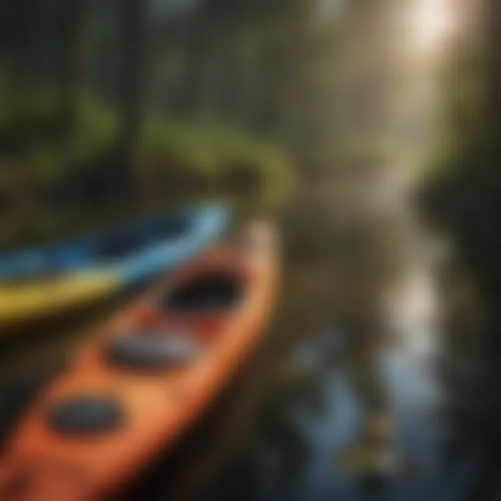 A close-up view of kayak pricing tags illustrating market trends.