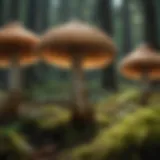 Close-up view of turkey head mushrooms showcasing their unique cap structure