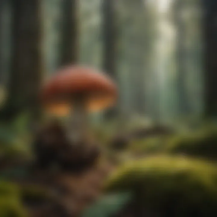 Turkey head mushrooms thriving in a forest habitat