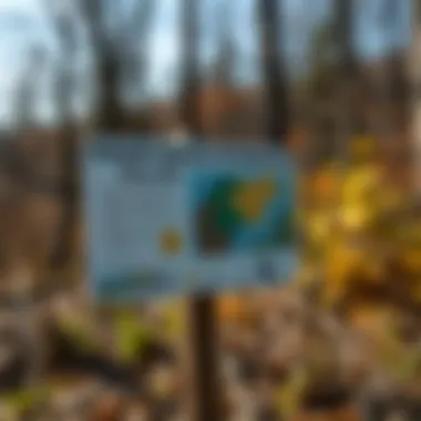 A sign depicting conservation efforts in the Pine Hill area.