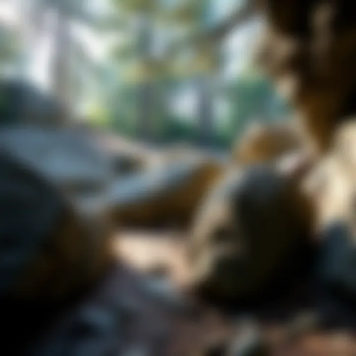 Rock formations illustrating the geological features of the trail.