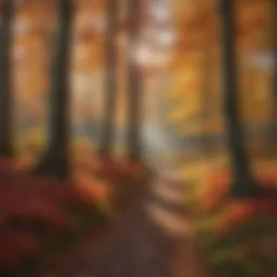 Vibrant autumn foliage showcasing a spectrum of colors