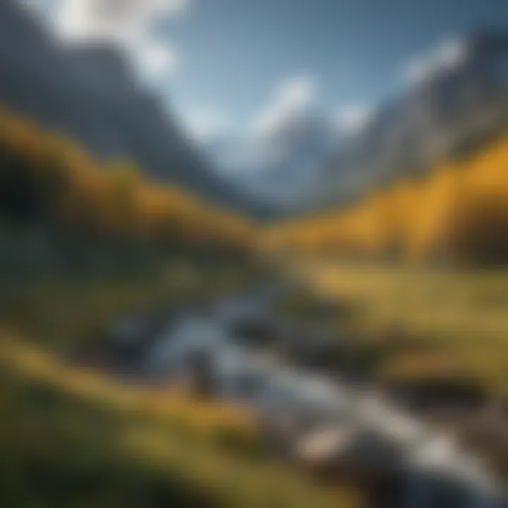 A panoramic view of the varying climates across different elevations in the Rocky Mountain range.