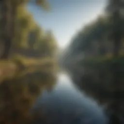 A panoramic view of the San Joaquin River showcasing its diverse ecosystem.