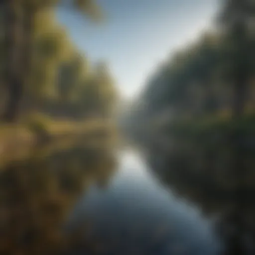 A panoramic view of the San Joaquin River showcasing its diverse ecosystem.