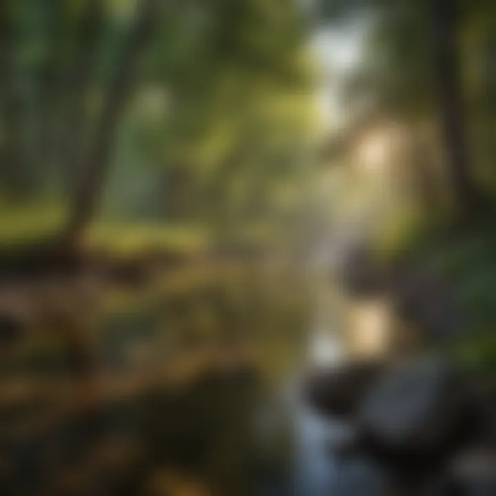 A serene view of Clear Creek meandering through a lush woodland