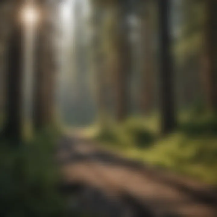 Panoramic view of the Sugarpine Railroad route through timberland