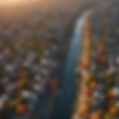 Vibrant Cityscape in 3D Three-dimensional view of a vibrant cityscape in Google Earth
