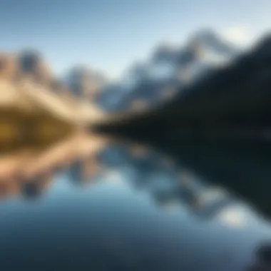 Serene Alpine Lake A serene alpine lake reflecting the rugged mountains surrounding it