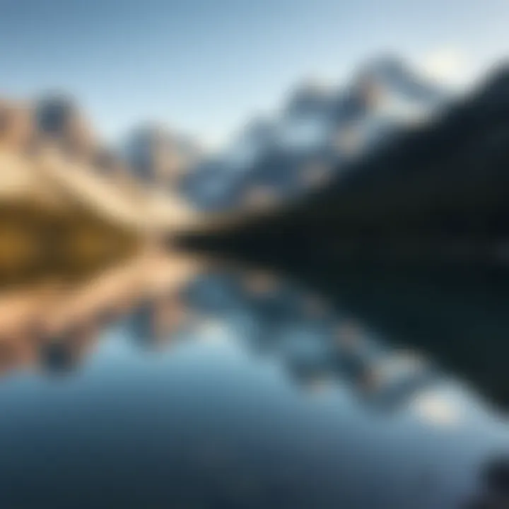 Serene Alpine Lake A serene alpine lake reflecting the rugged mountains surrounding it