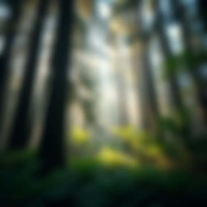 Lush grove of Western Hemlock surrounded by ferns