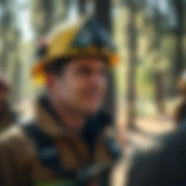 A training session for wildland firefighters