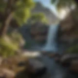 Majestic view of Willow Falls cascading down a rocky cliff