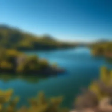 Tranquil waters of Lake Meredith National Recreation Area surrounded by picturesque scenery