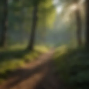 Woodland Landscape and Ecosystem A serene woodland landscape showcasing lush trees and a clear sky.