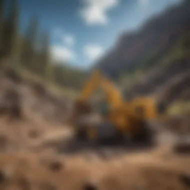 Modern gold mining equipment operating in Utah's landscape